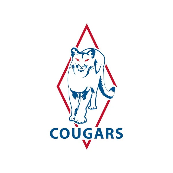 Ilustracja Wektor Grafika Projektu Logo Cougar — Wektor stockowy