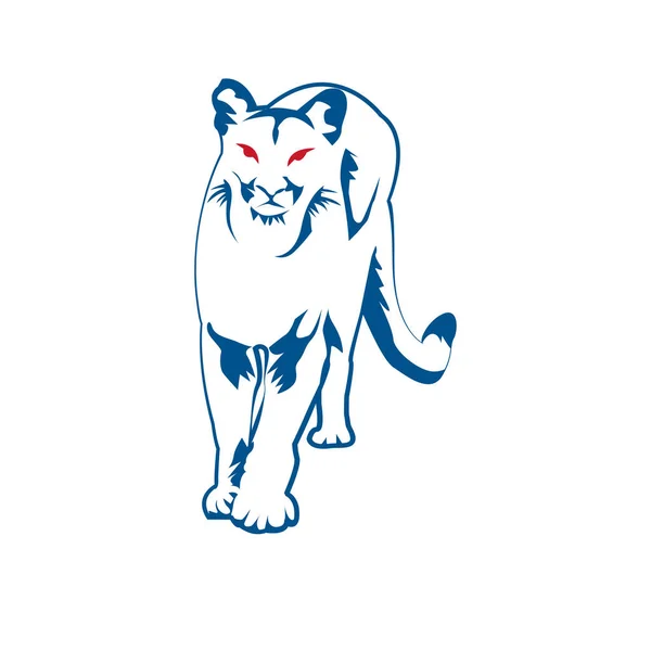 Ilustracja Wektor Grafika Projektu Logo Cougar — Wektor stockowy