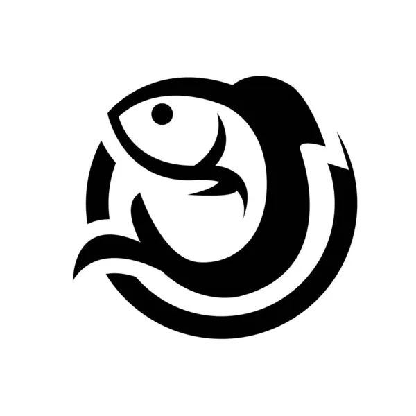 Вектор Иллюстрации Дизайн Логотипа Рыбного Ресторана — стоковый вектор