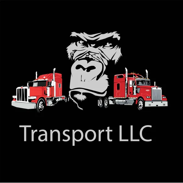 イラスト トラック運送会社のロゴデザインのベクトルグラフィック — ストックベクタ
