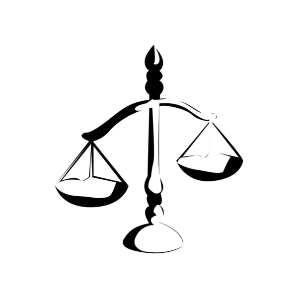 Ilustracja Wektorowa Grafika Ikony Wymiaru Sprawiedliwości Skali — Wektor stockowy