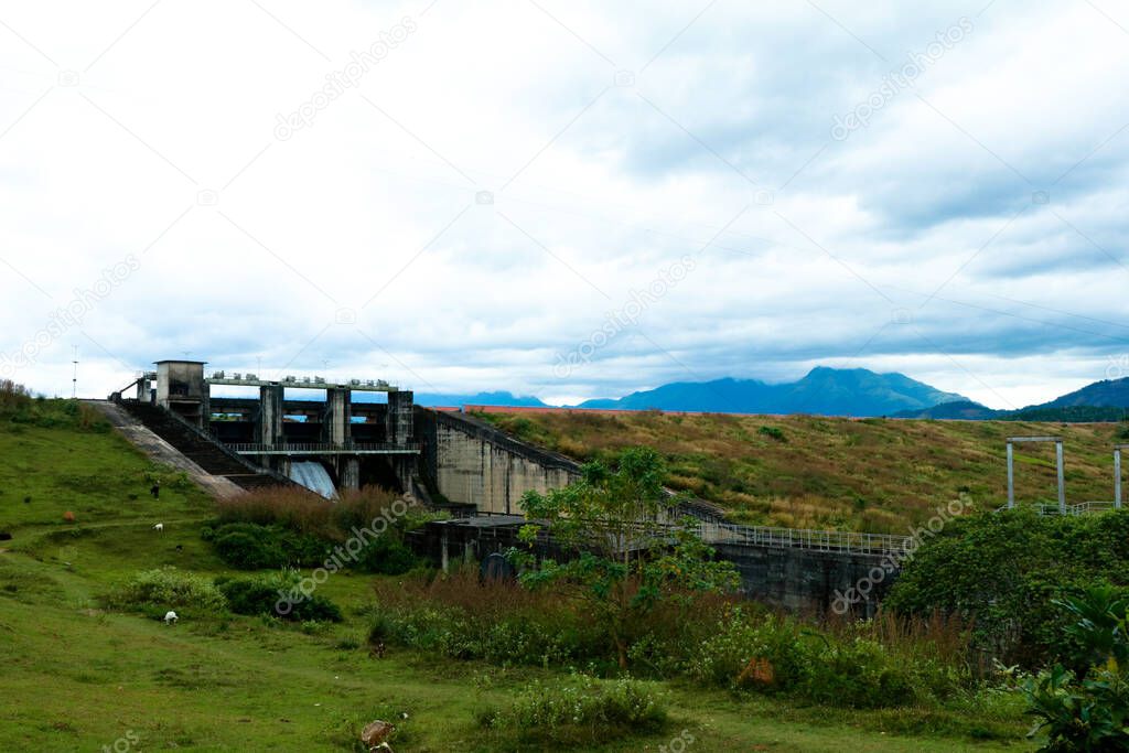 A beautiful scenery from Karappuzha Dam site in Wayanad, Kerala, Long shot