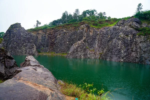 Pond formed in a given up quarry in Western Ghats