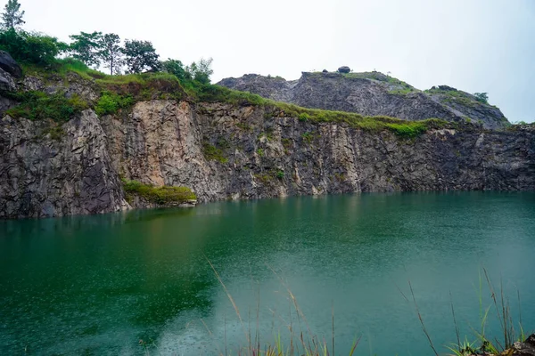 Pond formed in a given up quarry in Western Ghats