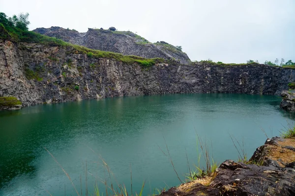 Pond formed in a given up quarry in Western Ghats