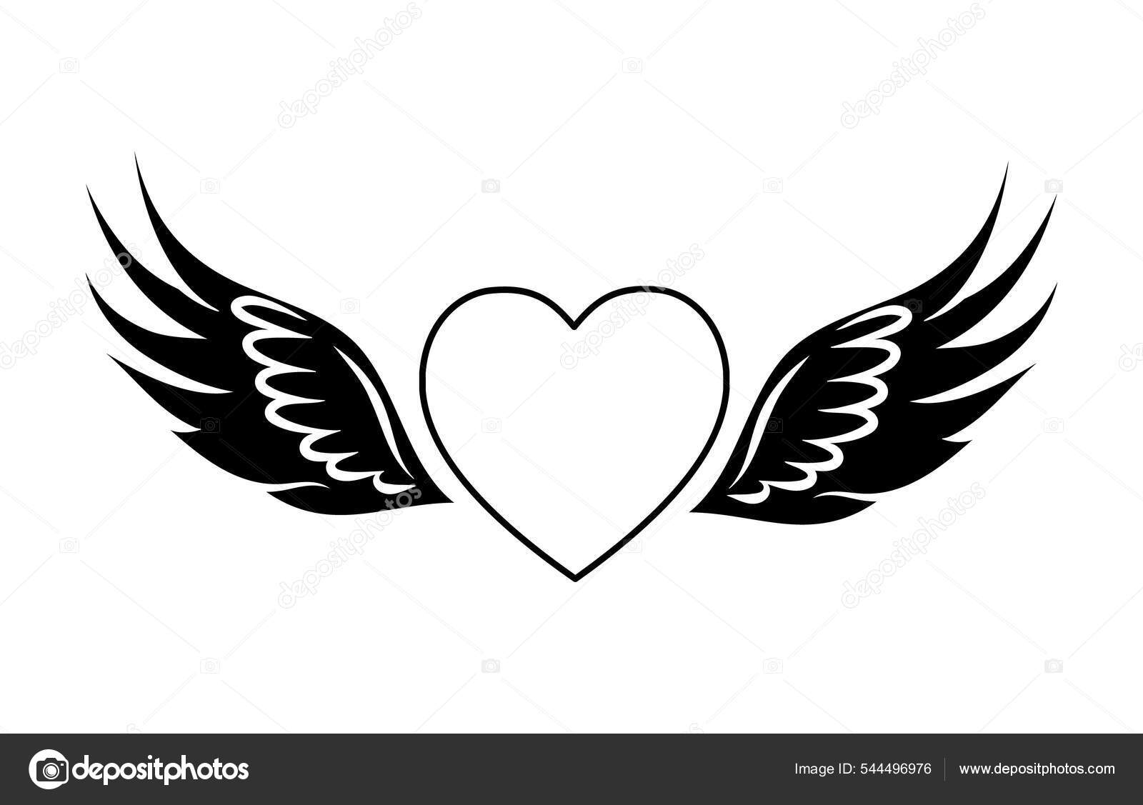 Fliegendes Herz Mit Flügeln Valentinstag Engelsflügel Vektorillustration  Auf Weißem Hintergrund Stock-Vektorbild von ©Elena_Drozhzhina 544496976, image size:1600x1127