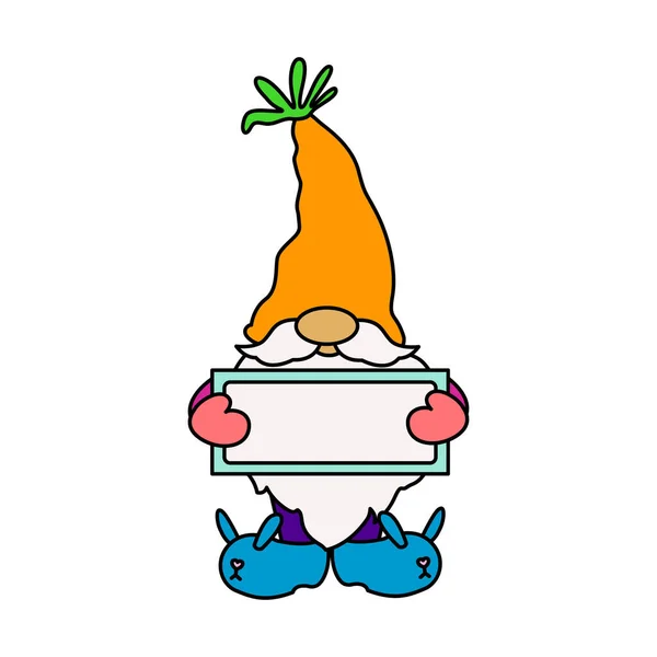 ขบเค ยวอ สเตอร ายในม อของเขา หมวกในร ปของแครอท ภาพเวกเตอร วาดด วยม — ภาพเวกเตอร์สต็อก