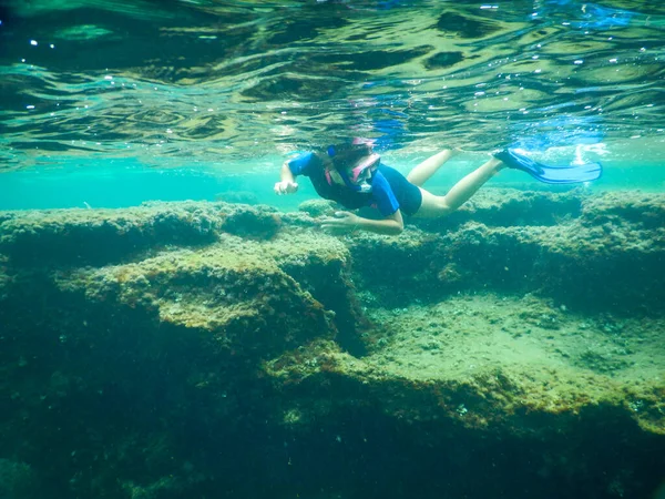 ヴィオ カポ海と海底の壮大な水中の景色 — ストック写真