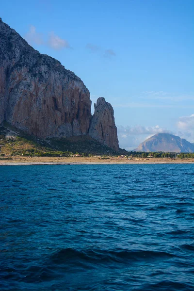 San Vito Capo Famoso Monte Del Monaco Visto Mar — Fotografia de Stock