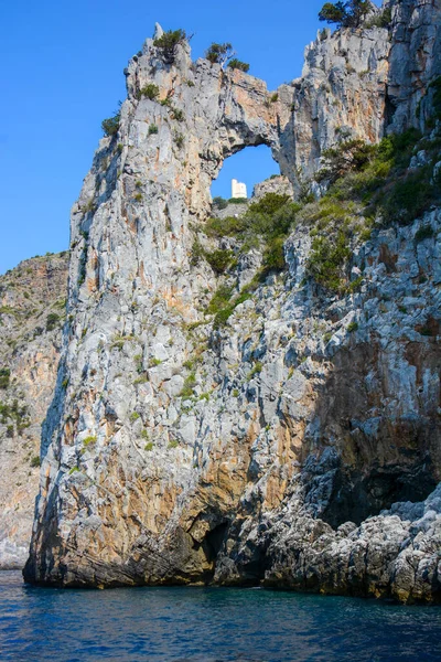 Cliffs Italianos Únicos Espetaculares Vista Rara Penhascos Italianos Vista Rara — Fotografia de Stock