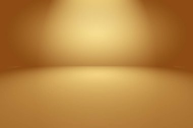 Soyut Lüks Altın Gradyan Stüdyo Duvarı. Arka plan, düzen, afiş ve ürün sunumu olarak kullanılabilir..