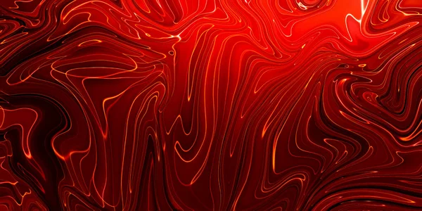 Δημιουργική αφηρημένη μικτή κόκκινη ζωγραφική χρώμα με μαρμάρινο υγρό αποτέλεσμα, πανόραμα — Φωτογραφία Αρχείου