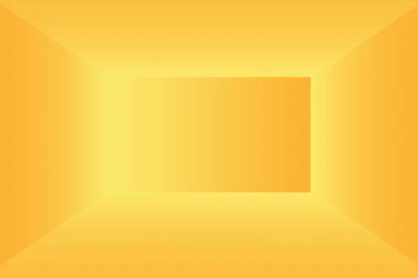 Abstrakcyjna bryła lśniącego żółtego gradientu studio ściana pokój tło. — Zdjęcie stockowe