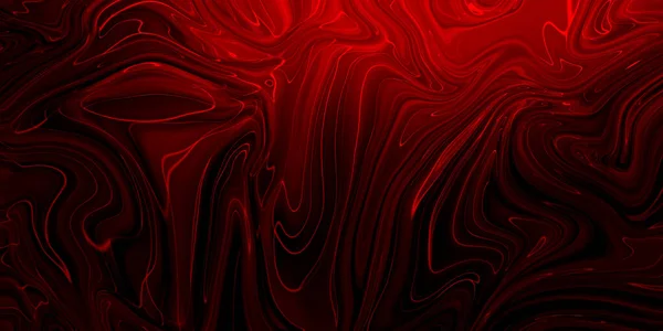 Δημιουργική αφηρημένη μικτή κόκκινη ζωγραφική χρώμα με μαρμάρινο υγρό αποτέλεσμα, πανόραμα — Φωτογραφία Αρχείου