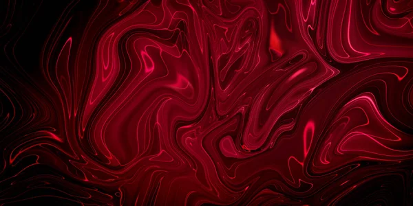 Pittura creativa astratta di colore rosso misto con effetto marmo liquido, panorama — Foto Stock