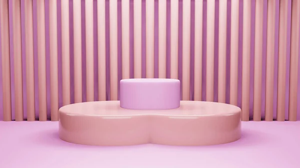 Pink Abstract geometry shape background. yellow and pink podium minimalist mock up scene for cosmetic or another product, 3d rendering — Stock Photo, Image