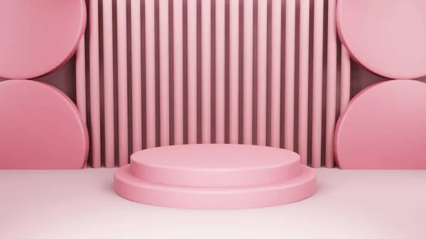 Abstract minimal mock up pastel color Scene, pink geometric shape podium background,3d render — Stock Photo, Image