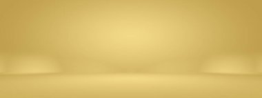 Soyut Lüks Altın Gradyan Stüdyo Duvarı. Arka plan, düzen, afiş ve ürün sunumu olarak kullanılabilir..