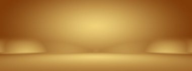 Soyut Lüks Altın Gradyan Stüdyo Duvarı. Arka plan, düzen, afiş ve ürün sunumu olarak kullanılabilir..