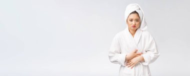 Sağlıklı sorunları olan genç bir kadın. güzellik ve sağlık konsepti.