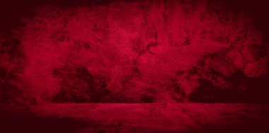 Eski duvar dokusu çimento kırmızı arkaplan soyut koyu renk tasarımı beyaz eğimli arkaplan ile aydınlıktır.