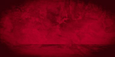 Eski duvar dokusu çimento kırmızı arkaplan soyut koyu renk tasarımı beyaz eğimli arkaplan ile aydınlıktır.