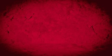 Eski duvar dokusu çimento kırmızı arkaplan soyut koyu renk tasarımı beyaz eğimli arkaplan ile aydınlıktır.