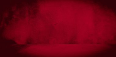 Eski duvar dokusu çimento kırmızı arkaplan soyut koyu renk tasarımı beyaz eğimli arkaplan ile aydınlıktır.