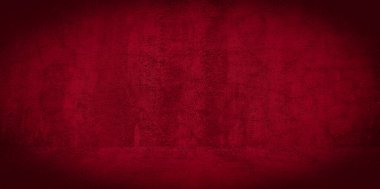 Eski duvar dokusu çimento kırmızı arkaplan soyut koyu renk tasarımı beyaz eğimli arkaplan ile aydınlıktır.