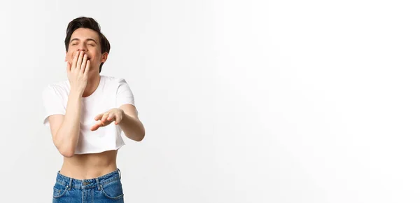 Lgbtq Pride Concept Image Silly Gay Man Crop Top Laughing — Stock Photo, Image
