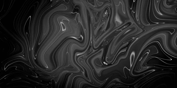 Marmur Czarny Atrament Tekstura Akryl Malowany Fale Tekstura Tło Wzór — Zdjęcie stockowe