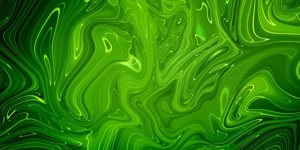 Átlátszó Zöld Kreativitás Modern Művészet Tinta Színek Hihetetlenül Fényes Fényes — Stock Fotó