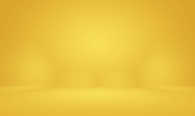 Soyut Lüks Altın Gradyan Stüdyo Duvarı. Arka plan, düzen, afiş ve ürün sunumu olarak kullanılabilir.