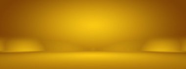 Soyut Lüks Altın Gradyan Stüdyo Duvarı. Arka plan, düzen, afiş ve ürün sunumu olarak kullanılabilir.