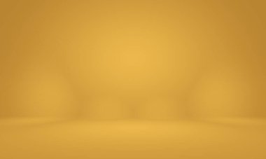 Soyut Lüks Altın Gradyan Stüdyo Duvarı. Arka plan, düzen, afiş ve ürün sunumu olarak kullanılabilir.