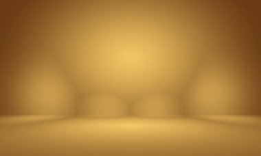 Soyut Lüks Altın Gradyan Stüdyo Duvarı. Arka plan, düzen, afiş ve ürün sunumu olarak kullanılabilir.
