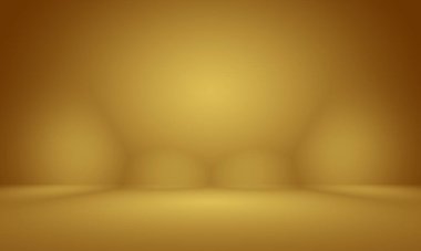 Soyut Lüks Altın Gradyan Stüdyo Duvarı. Arka plan, düzen, afiş ve ürün sunumu olarak kullanılabilir.