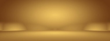 Soyut Lüks Altın Gradyan Stüdyo Duvarı. Arka plan, düzen, afiş ve ürün sunumu olarak kullanılabilir.