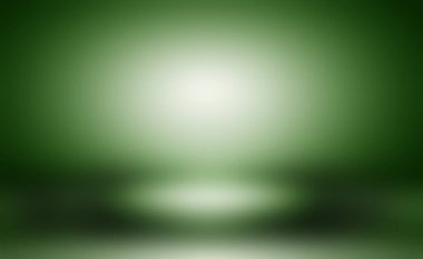 Metnin ve resmin için alanı olan yeşil eğimli soyut arkaplan boş oda