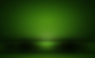 Metnin ve resmin için alanı olan yeşil eğimli soyut arkaplan boş oda