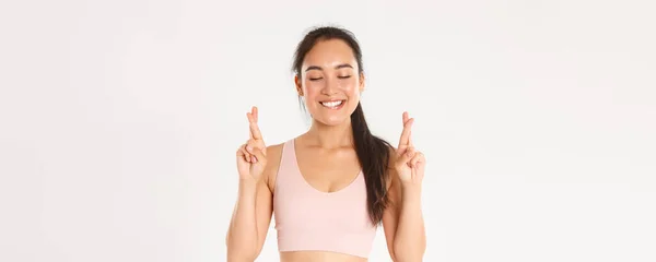 Sport Wohlbefinden Und Aktiver Lebensstil Nahaufnahme Eines Glücklich Lächelnden Asiatischen — Stockfoto