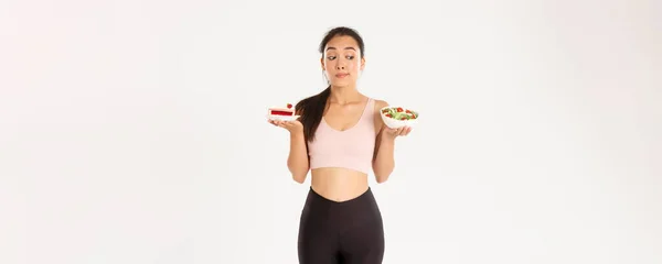 Actieve Levensstijl Fitness Welzijn Concept Besluiteloze Schattig Aziatisch Slank Meisje — Stockfoto