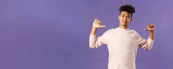 Portrait Boastful Handsome Young Male Student Dreads Bragging How Workout — Stock Photo, Image