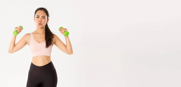 Fitness Hälsosam Livsstil Och Välbefinnande Koncept Porträtt Trött Asiatisk Flicka — Stockfoto