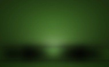 Metnin ve resmin için alanı olan yeşil eğimli soyut arkaplan boş oda