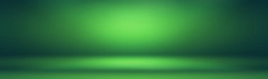 Lüks düz yeşil gradyan soyut stüdyo arkaplan boş oda metin ve resim için yer.