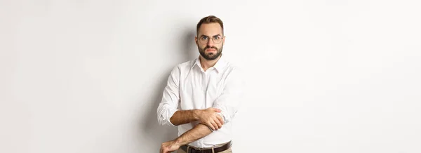 Homme Colère Retrousser Les Manches Air Offensé Préparer Battre Debout — Photo