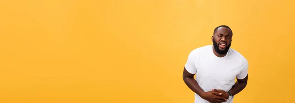 Junger Afrikanisch Amerikanischer Mann Trägt Weißes Shirt Mit Der Hand — Stockfoto