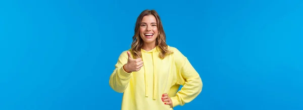 Molto Bene Bel Lavoro Ragazza Loda Amico Fare Grande Progetto — Foto Stock