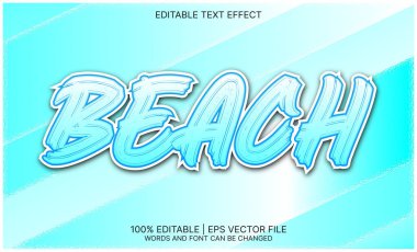 Plaj mesaj efekti. Kelimeler ve yazı tipi değiştirilebilir